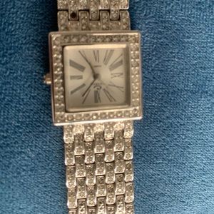 Cenere stainless steel watch with crystal bezel
